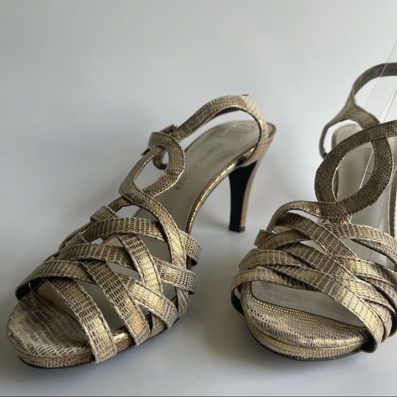 ETIENNE AIGNER Gold Strappy Heels - Picture 4 of 11